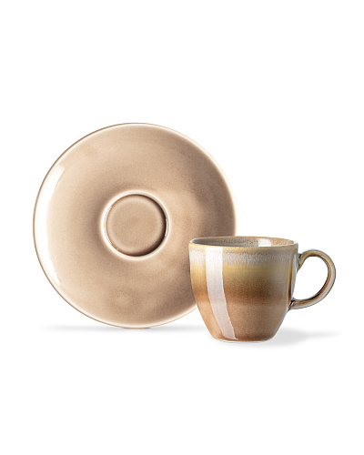 Набор чашек и блюдец Monde из 4 шт., 90 мл. - бежевый