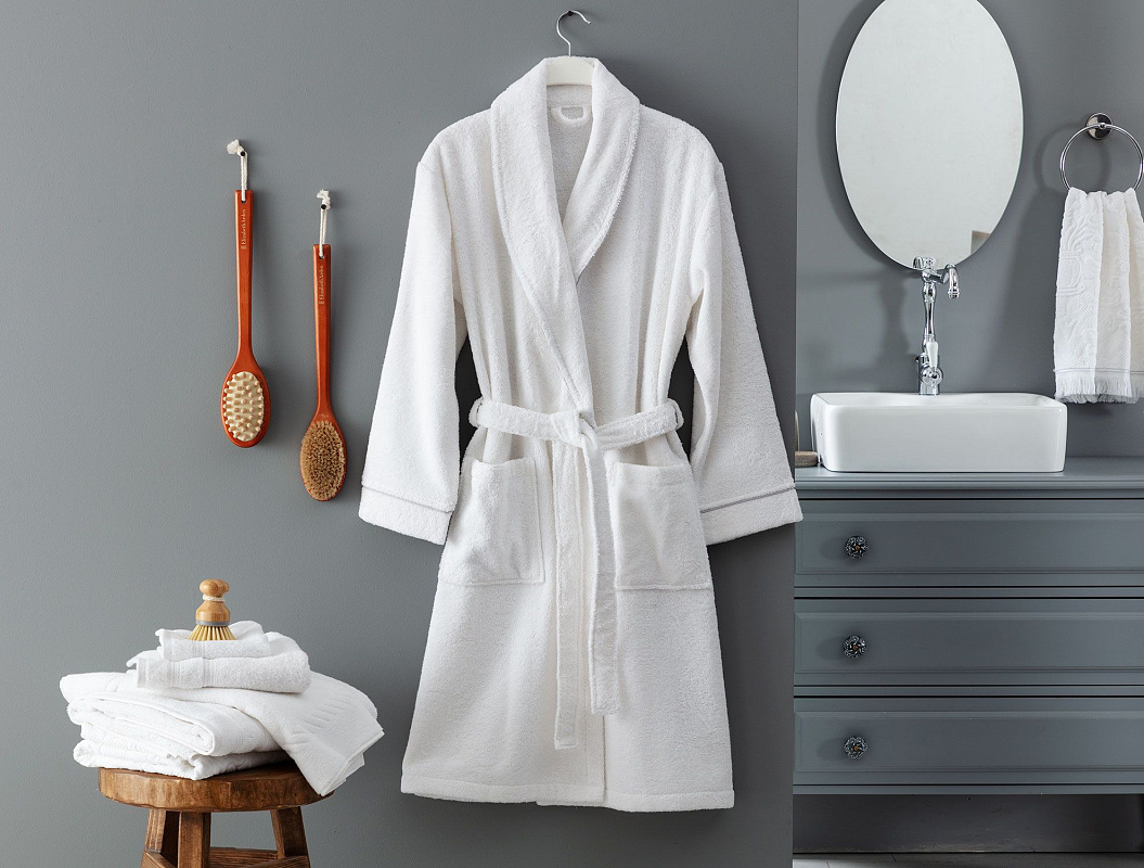 Халат банный унисекс Celestiel белый L-XL