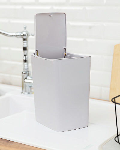 Контейнер для мусора Olivier Switch 4 л. - светло-серое