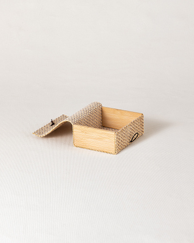 Шкатулка бамбуковая Julien 13 см. - кремовая