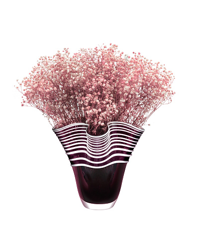 Стеклянная ваза ручной работы Honfleur 19x19 см. - сливовая