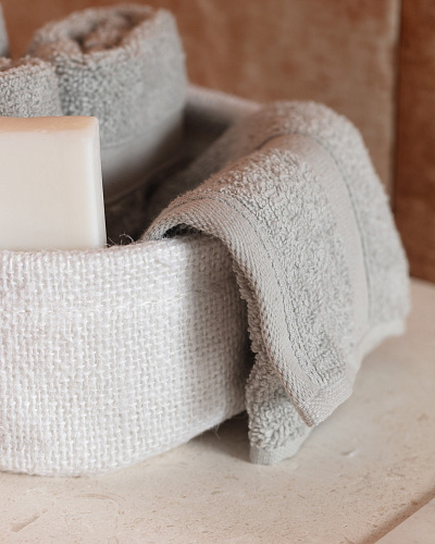 Набор банный Fabrice в корзинке из 5 шт., 30x30 см. - серый