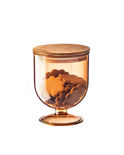 Контейнер для хранения продуктов Marion с крышкой 900 мл., 11.7x11.7x15.2 см. - янтарный