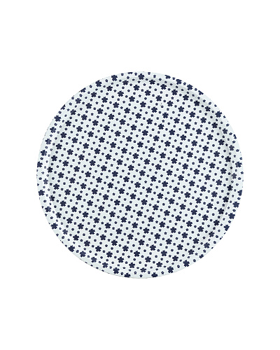 Круглый поднос Rêve Bleu Fleur 36,5x36,5x2 см. - белый / синий