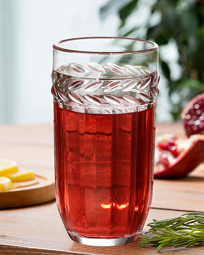 Набор стеклянных стаканов для напитков Medeline из 4 шт., 350мл.