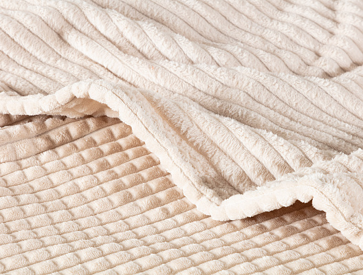 Покрывало полутораспальное Emile Wellsoft с двусторонним тиснением 200x220 см. - бежевое