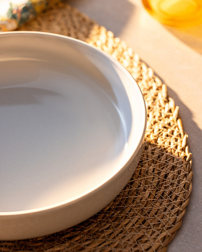 Глубокая тарелка Grasse 20 см. - серая