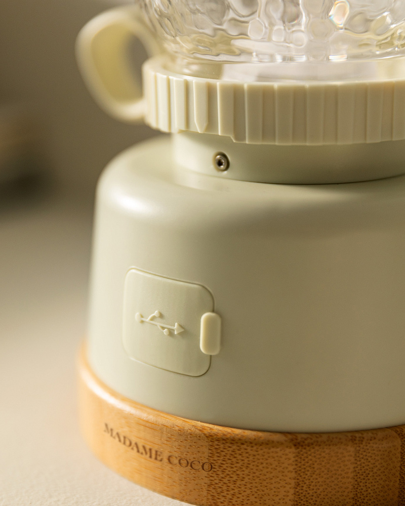 Настольная лампа Jada Touch 12,8x28 см, - пластик, бамбук, стекло