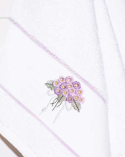 Полотенце для лица Andray 50x76 см. - белое / розовое