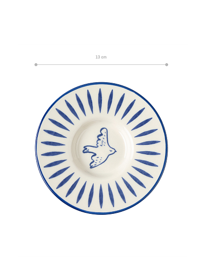 Набор фарфоровых чайных блюдец Luxe Oiseau из 6 шт., 13x13 см - синий