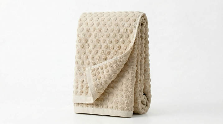 Банное полотенце Polka Dot 70x140 см. - бежевое