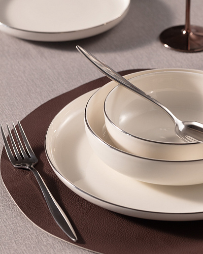 Столовый сервиз Madelyn из 24 шт. - белый / серебристый