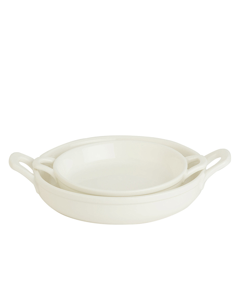 Круглая тарелка Petit Concept с ручкой 15x19x3,8 см. - белая