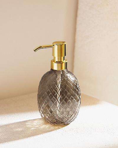 Стеклянный дозатор для жидкого мыла Tracy Layer - серый