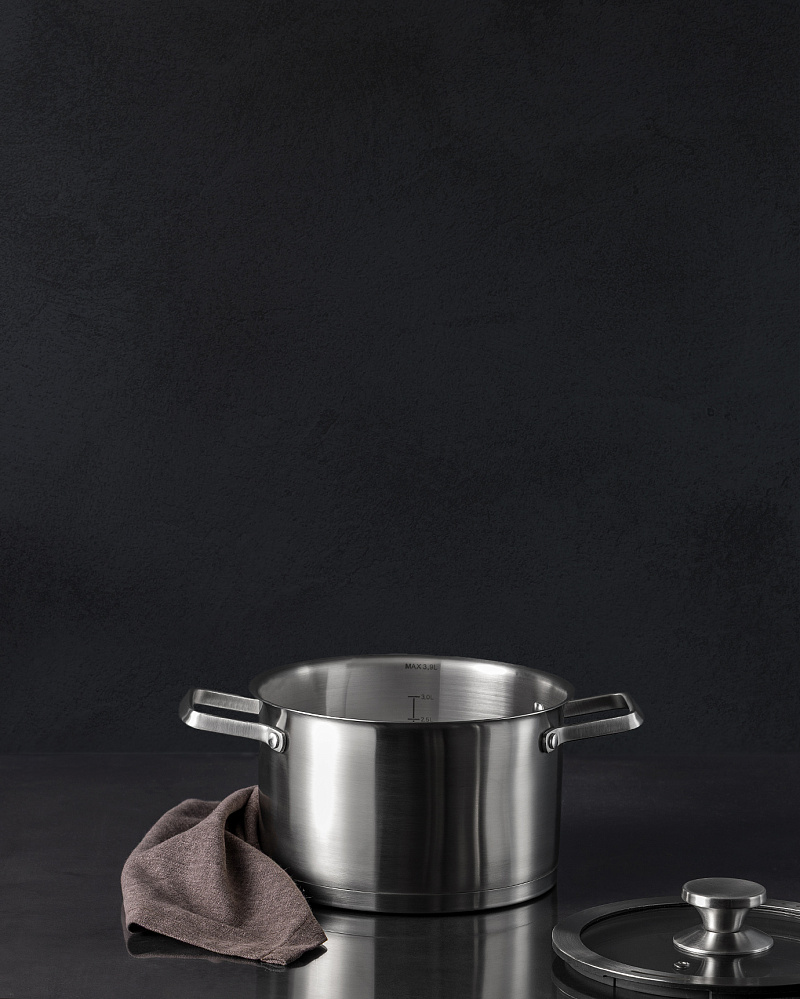 Кастрюля Raye с крышкой 20x12,5 см. - нержавеющая сталь