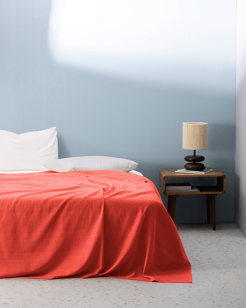 Покрывало односпальное 150x220 см. - оранжевое