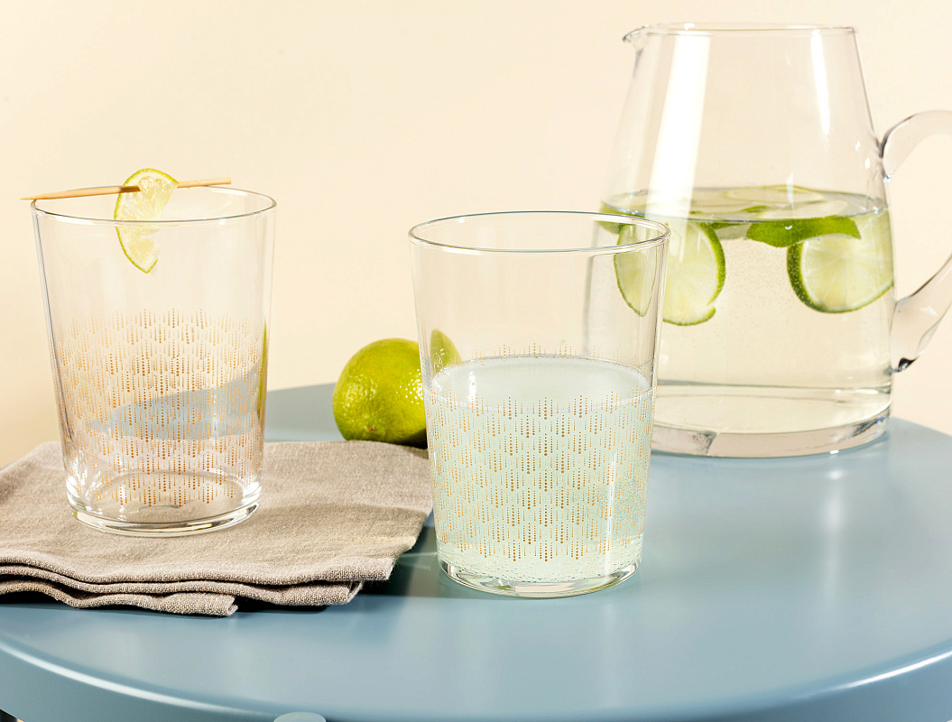 Набор стеклянных стаканов для напитков Pierretta-Golden из 4 шт., 510мл.