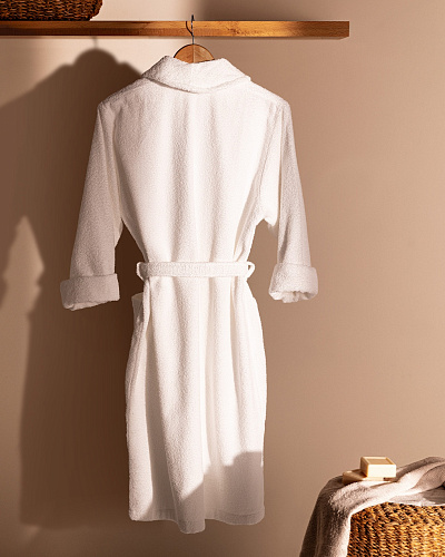 Женский хлопковый халат Belda белый S-M