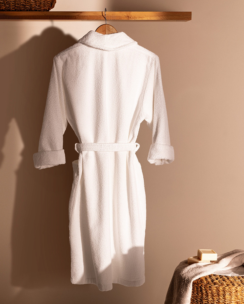 Женский хлопковый халат Belda белый S-M