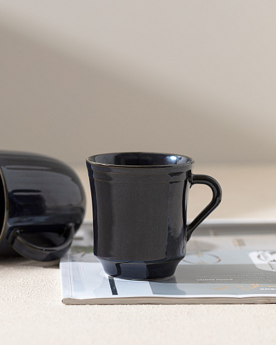 Фарфоровая кружка Bella 185мл - темно-синяя