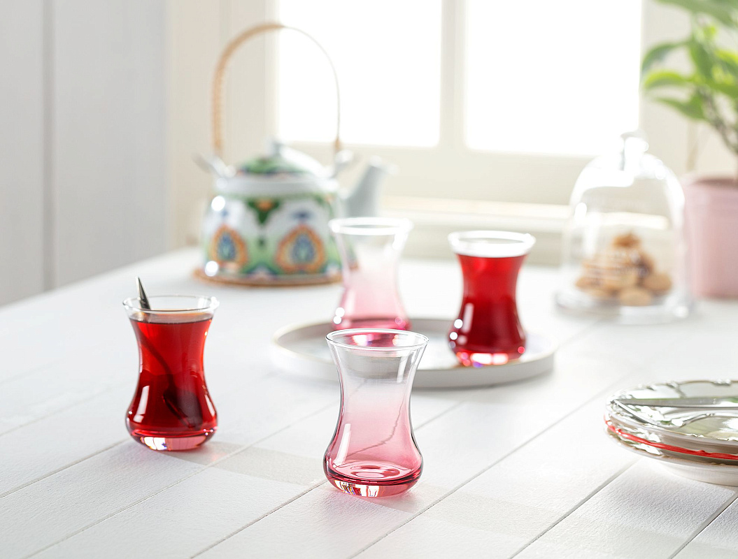 Набор стеклянных стаканов для чая Lavem-Pink из 6 шт., 155мл