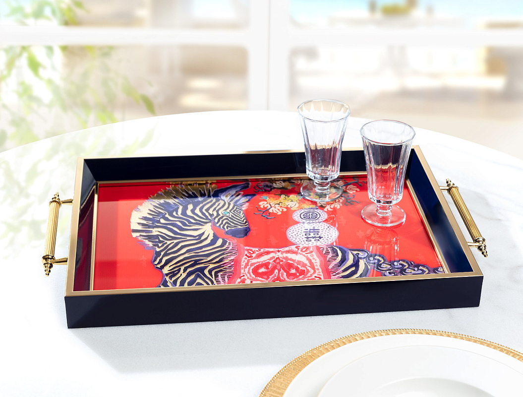 Поднос Damia 46x31x7 см. - черный / красный