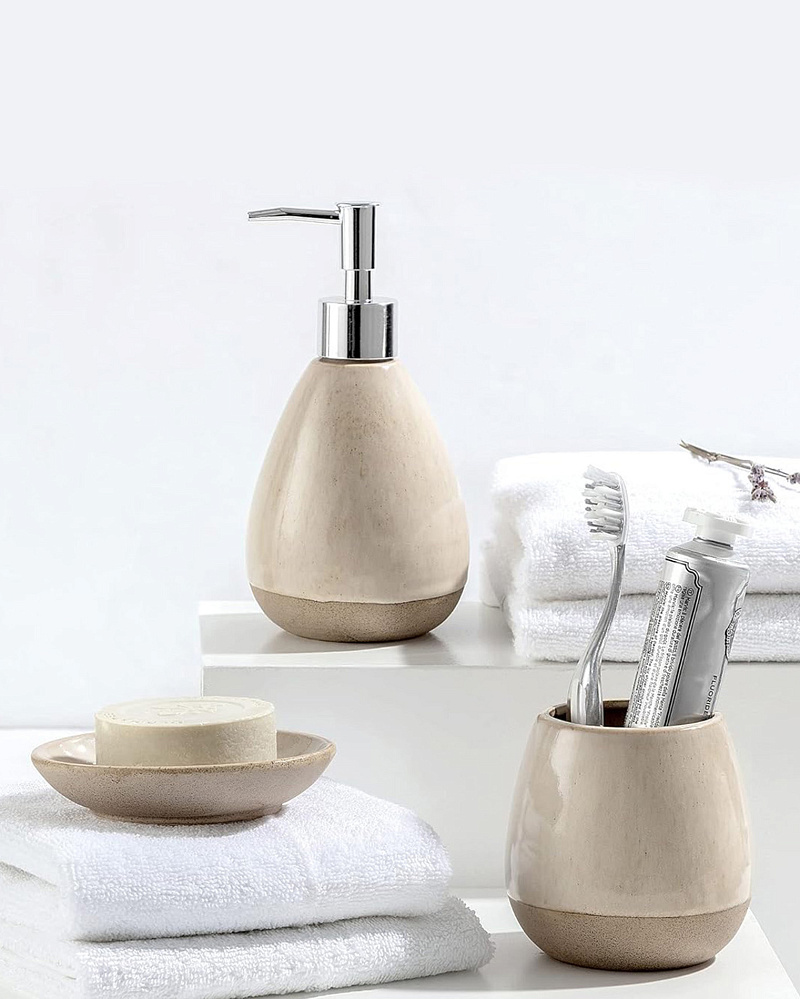 Набор для ванной комнаты Ellise из 3 шт. - бежевый