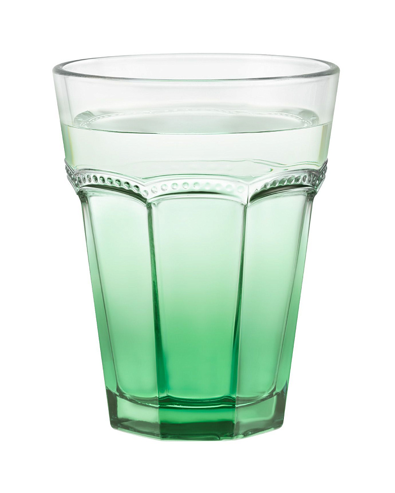 Набор стеклянных стаканов для напитков Perline - зеленый из 4 шт., 250мл