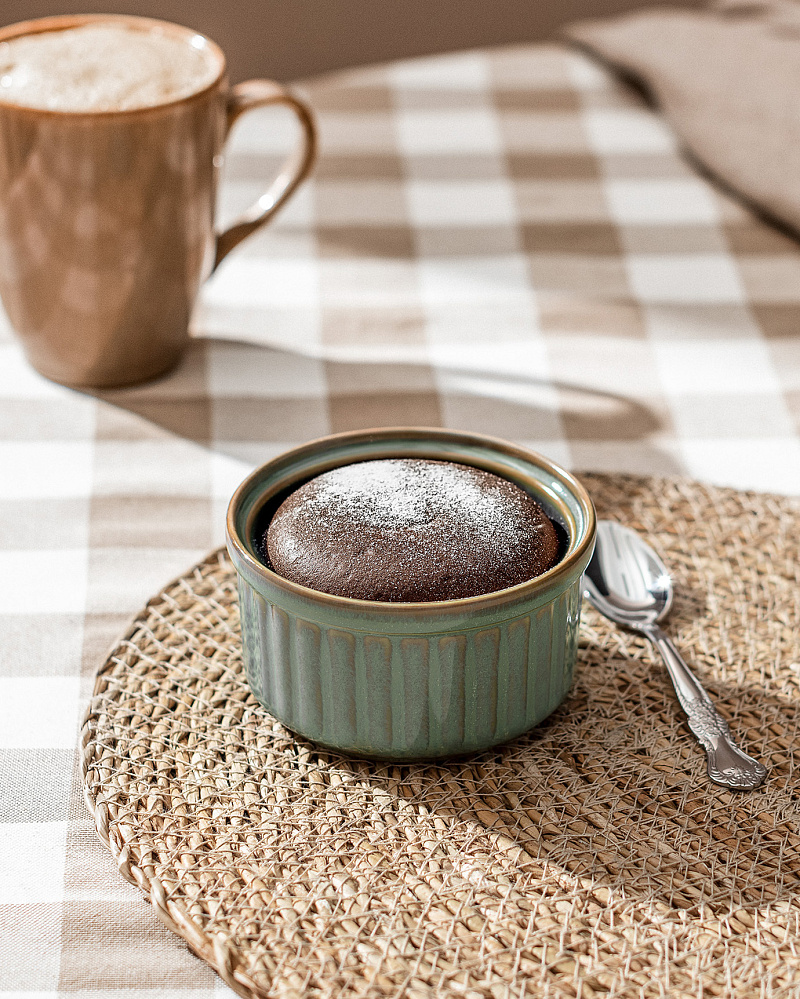 Фарфоровая формочка для выпечки Kleby 10 см. - зеленая