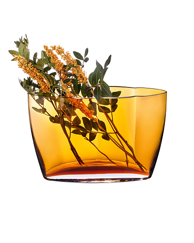 Ваза ручной работы Les Orres 28x19 см. - золотистая