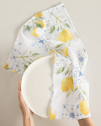 Полотенце кухонное Carine 40x60 см. - белое / желтое