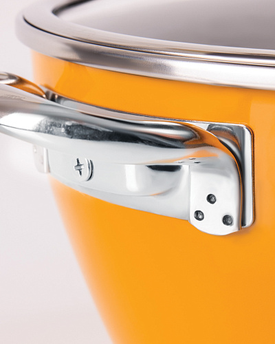 Набор посуды Titanium Enamel из 7 шт., 18-22-26 см. - оранжевый / черный