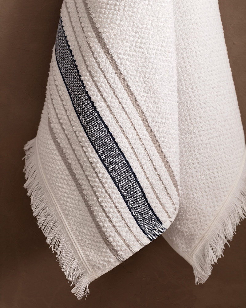 Банное полотенце Annecy 70х140см - белое/бежевое