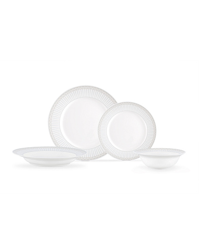 Столовый сервиз Fabre из 24 шт. - белый / серый / голубой