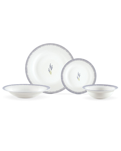 Столовый сервиз Emeline из 24 шт. - белый / сиреневый