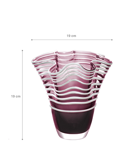 Стеклянная ваза ручной работы Honfleur 19x19 см. - сливовая