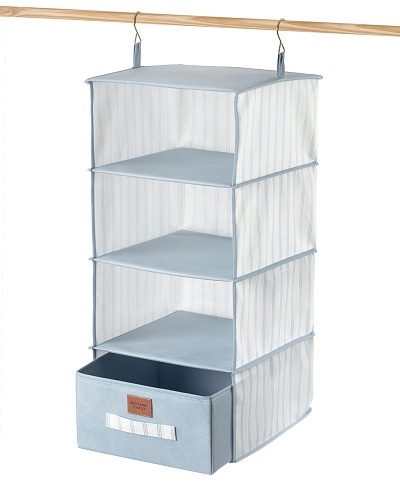 Органайзер для шкафа Nuage с 4 отделениями 30x30x75 см. - белый / голубой