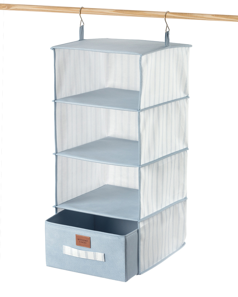 Органайзер для шкафа Nuage с 4 отделениями 30x30x75 см. - белый / голубой