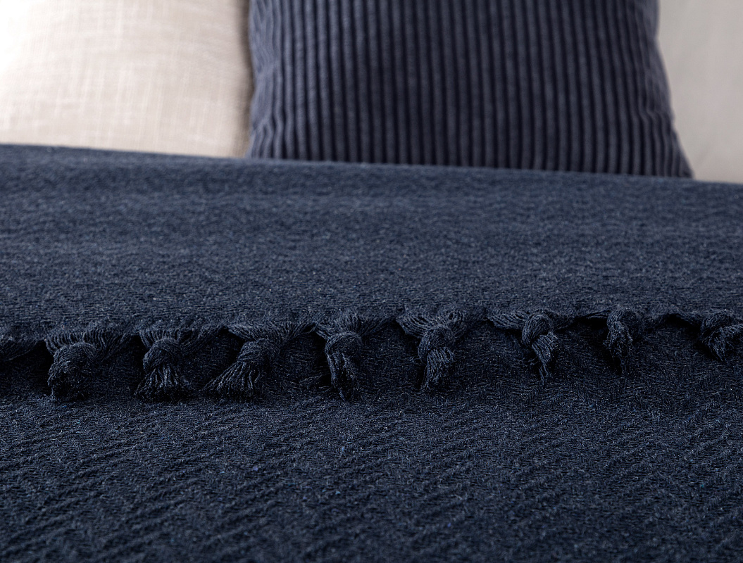 Покрывало двуспальное Stephane 220x240 см. - темно-синее