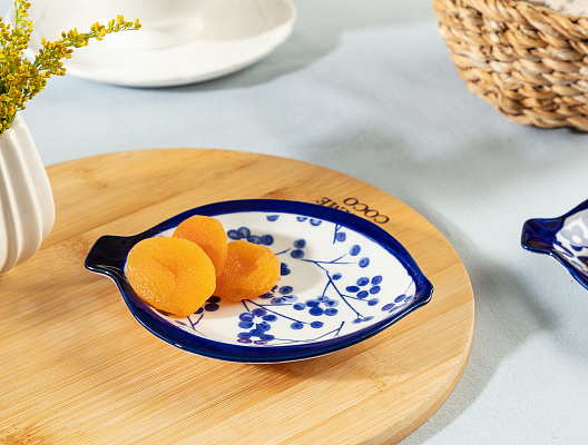 Мини-тарелка фарфоровая Reve Graine 10x8,5x1,5 см - синяя