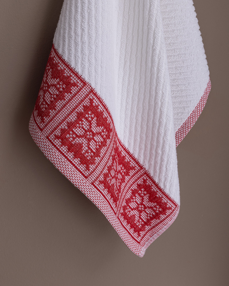 Полотенце для лица Zeste 50x70 см. - белое / красное
