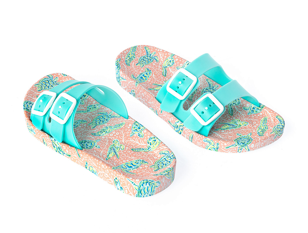 Пляжные женские тапочки Durand 36 р. - розовые / голубые