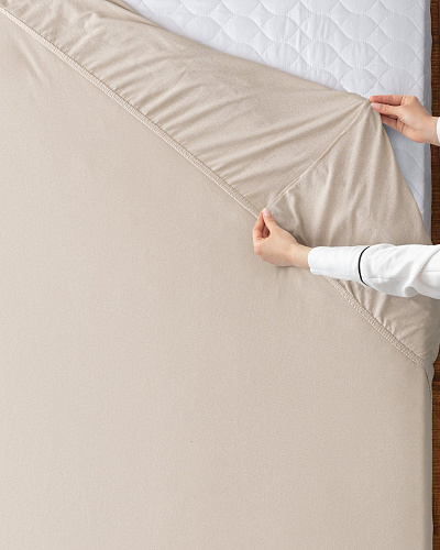 Простыня двуспальная на резинке Valeria 160x200 см, - хлопок