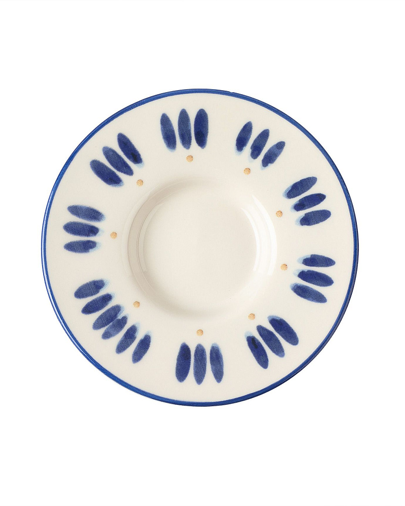 Набор фарфоровых чайных блюдец Luxe Ligne из 6 шт., 13x13 см - синий