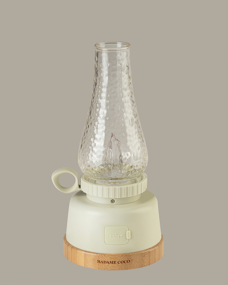 Настольная лампа Jada Touch 12,8x28 см, - пластик, бамбук, стекло