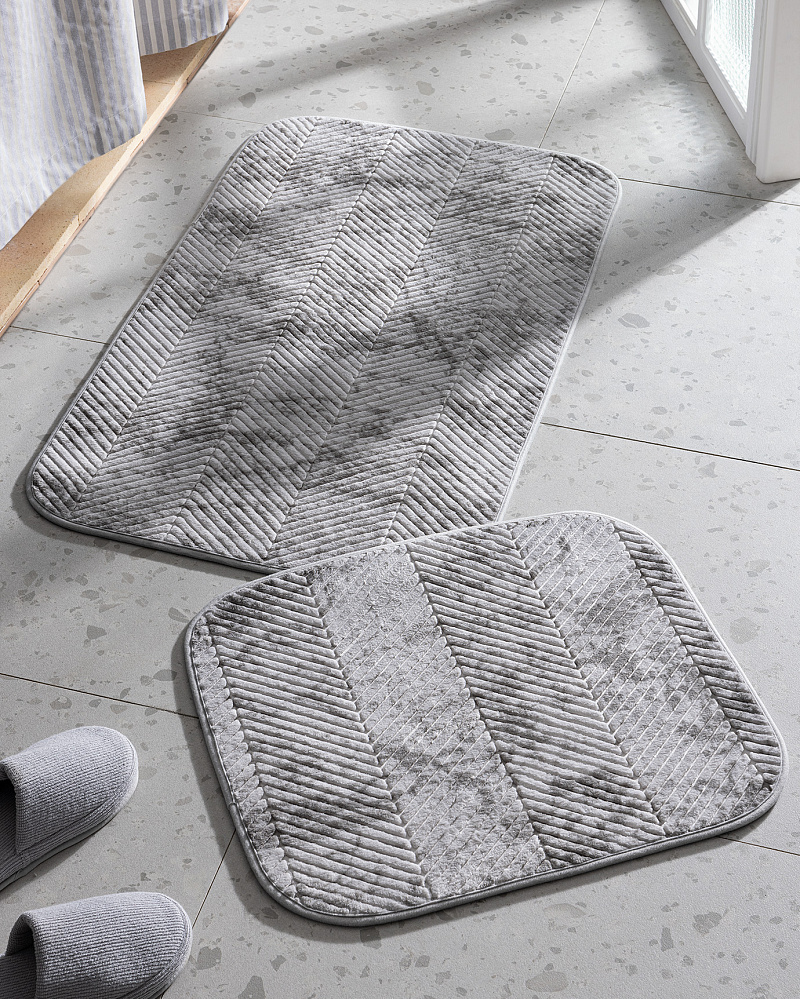 Комплект ковриков для ванной Eze из 2 шт., 60x100 см и
50x60 см. - полиэстер