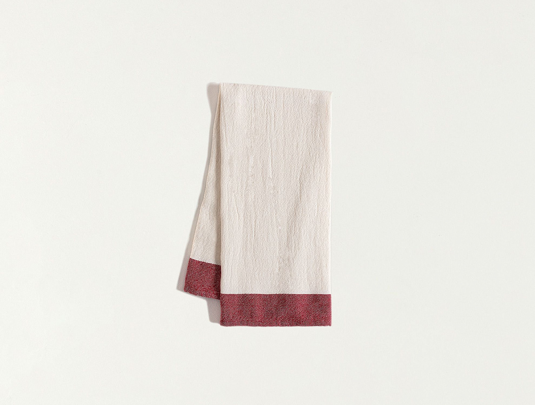 Полотенце кухонное Linda 40x60см - экрю/красный