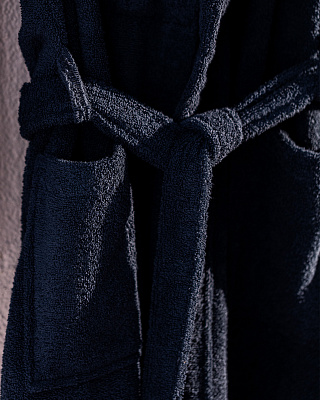 Набор банный унисекс халат и полотенце Jack  2 шт., S-М р., 50x90 см. - темно-синий