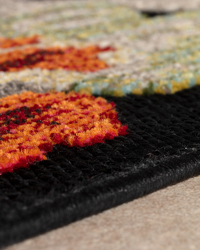 Ковер Lubien с цветами 200x300 см. - черный