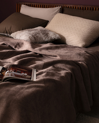 Покрывало Simple полутораспальное 200x220 см. - коричневое